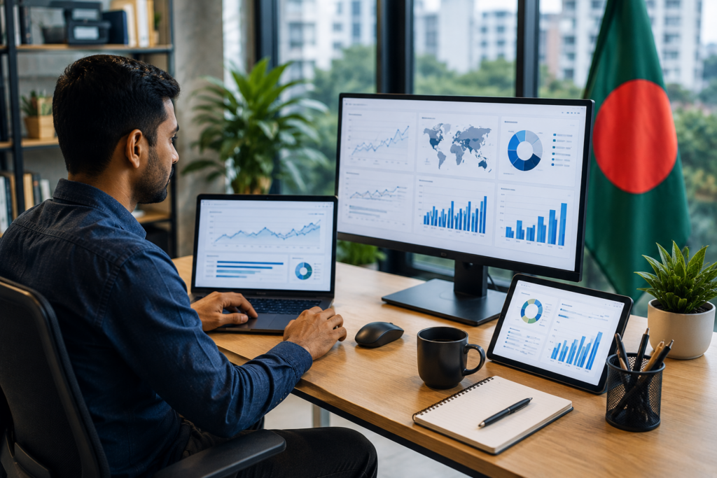 Best SEO expert in Bangladesh working on analytics and keyword research